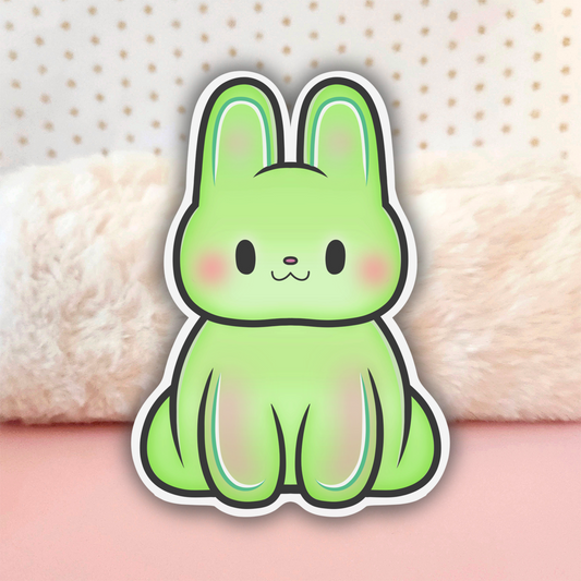 Autocollant - Lapinou vert