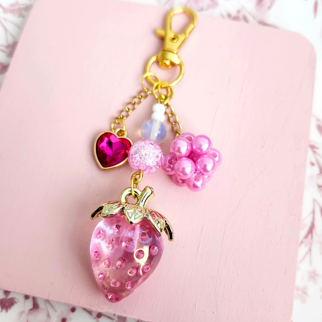 Porte-clé - Fraise magenta