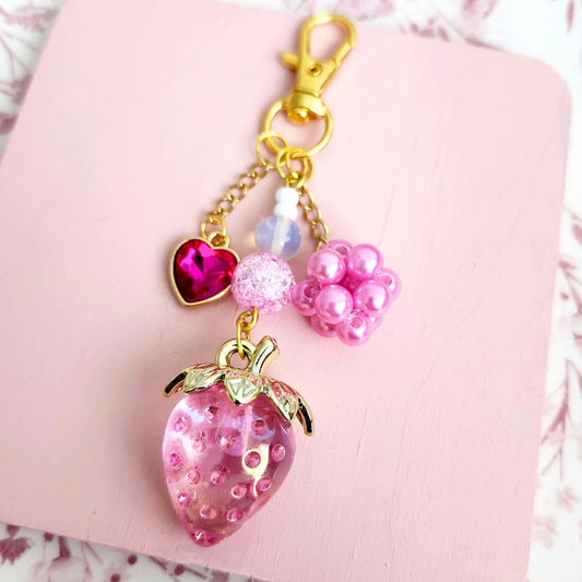 Porte-clé - Fraise magenta
